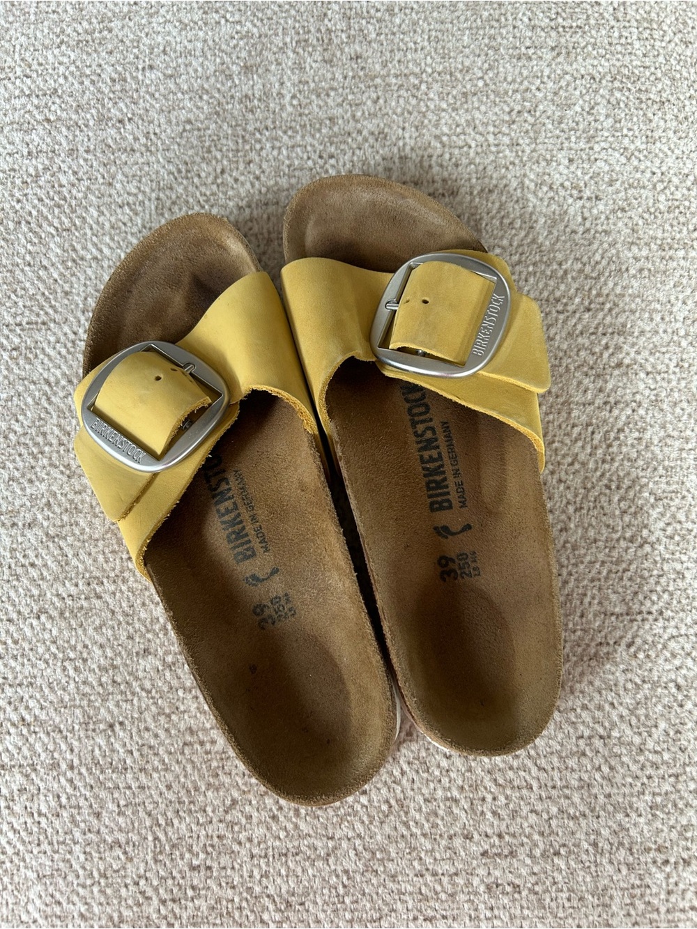 Birkenstock Yellow Single Buckle Slide Sandals
